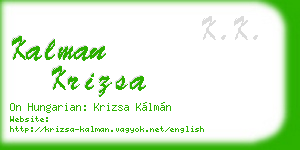 kalman krizsa business card
