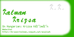 kalman krizsa business card
